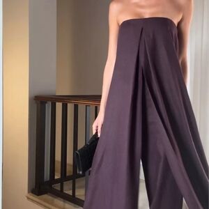 Massimo Dutti Elegant Strapless Jumpsuit in Deep Purple